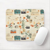 Vintages Muster für Blumen und Kamera (6) Mousepad (Mit Mouse)