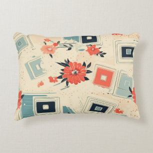 Vintages Muster für Blumen und Kameras (3) Dekokissen
