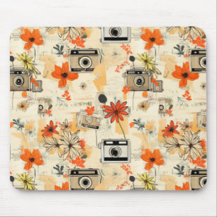 Vintages Muster für Blumen und Kameras (5) Mousepad
