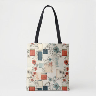 Vintages Muster für Blumen und Kameras (7) Tasche
