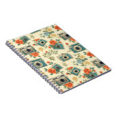 Vintages Muster für Blumen und Kameras Notizblock (Rechte Seite)