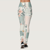 Vintages Muster für Blumenmuster - Pastell (1) Leggings (Rückseite)