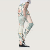 Vintages Muster für Blumenmuster - Pastell (1) Leggings (Rechts)