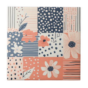 Vintages Muster für Blumenmuster - Pastell (7) Fliese