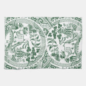 Vintages Muster für die Willow-China, Monogramm Geschirrtuch (Horizontal)