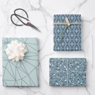 Vintages Muster für geometrische Formen Geschenkpapier Set