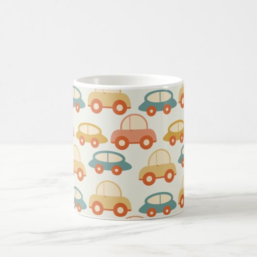 Vintages Muster für mehrfarbige Autos Kaffeetasse (Mittel)