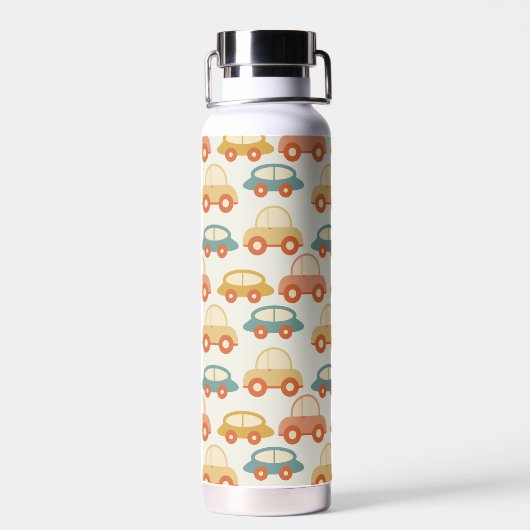 Vintages Muster für mehrfarbige Autos Trinkflasche (Rückseite)