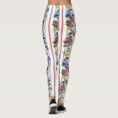 Vintages Muster für vertikale Erdbeeren Leggings (Rückseite)