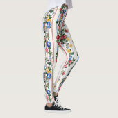 Vintages Muster für vertikale Erdbeeren Leggings (Rechts)