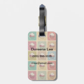 Vintages Muster gemacht von den kleinen Kuchen Gepäckanhänger (Rückseite vertikal)