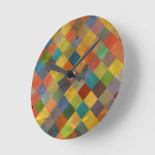 Vintages Muster. Geometrisch. Runde Wanduhr (Winkel)