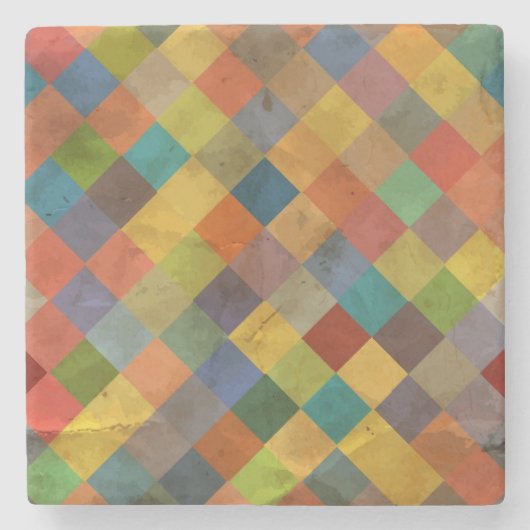 Vintages Muster. Geometrisch. Steinuntersetzer (Vorderseite)