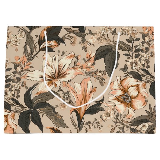 Vintages Muster-Geschenktasche Große Geschenktüte (Vorderseite)