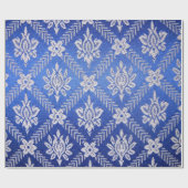Vintages Muster-Gewebe-Blau Geschenkpapier (Flach)