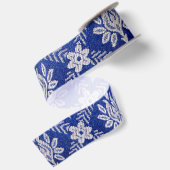Vintages Muster-Gewebe-Blau Satinband (Rückseite)