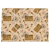 Vintages Muster Große Geschenktüte (Vorderseite)