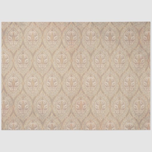 Vintages Muster-Hintergrundbild Ephemera Beige Dec Seidenpapier (Vorderseite)