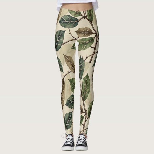 Vintages Muster im Camouflage-Stil Leggings (Vorderseite)