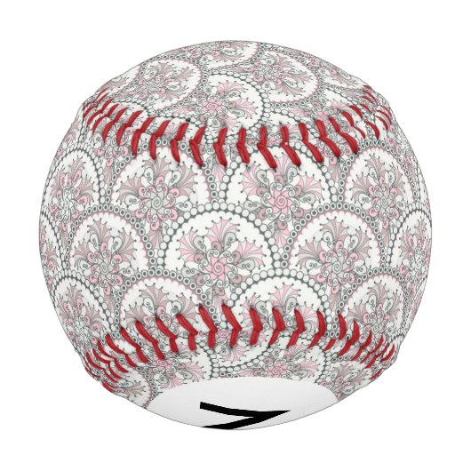 Vintages Muster in Monogram-Mitte Baseball (Rückseite)