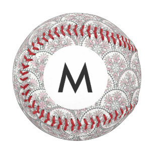 Vintages Muster in Monogram-Mitte Baseball