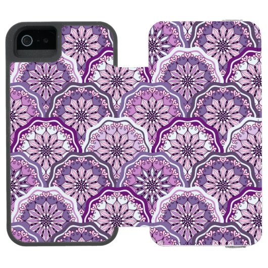 Vintages Muster Incipio iPhone Geldbeutel-Hülle (Folio Geöffnet)