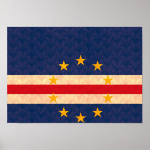Vintages Muster kap-verdischer Flagge Poster