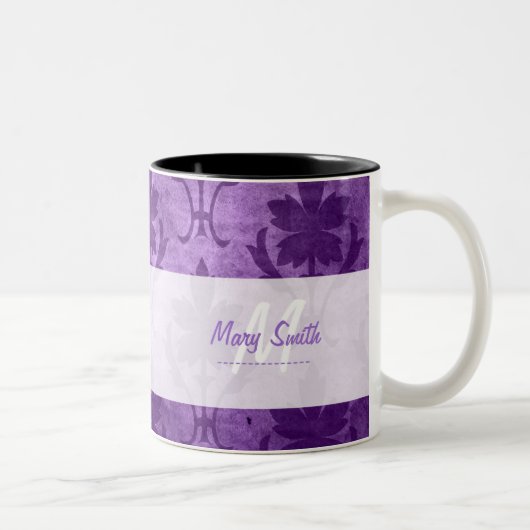 Vintages Muster-kundenspezifisches weißes Zweifarbige Tasse (Rechts)