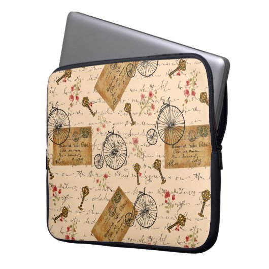 Vintages Muster Laptopschutzhülle (Vorderseite Links)