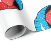 Vintages Muster mit Cartoon-Pflaster-Abzeichen mit Geschenkpapier (Rolleneckpunkt)