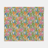 Vintages Muster mit Cartoontieren Fleecedecke (Vorderseite (Horizontal))