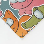 Vintages Muster mit Cartoontieren Fleecedecke (Ecke)