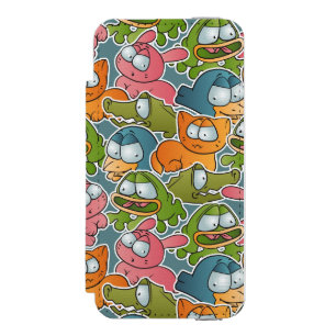 Vintages Muster mit Cartoontieren Incipio Watson™ iPhone 5 Geldbörsen Hülle