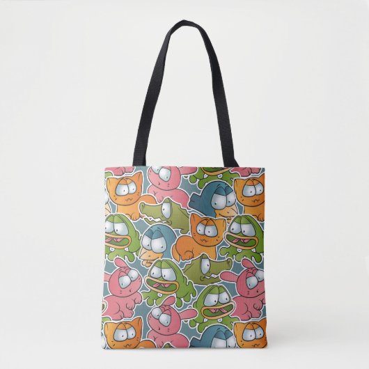 Vintages Muster mit Cartoontieren Tasche (Vorderseite)