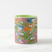 Vintages Muster mit Cartoontieren Tasse (Zentrum)