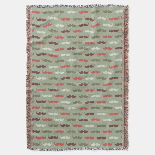 Vintages Muster mit dem Schnurrbart Decke (Vorderseite Vertikal)