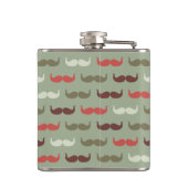 Vintages Muster mit dem Schnurrbart Flachmann (Rückseite)