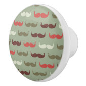 Vintages Muster mit dem Schnurrbart Keramikknauf (Rechts)