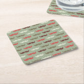 Vintages Muster mit dem Schnurrbart Rechteckiger Pappuntersetzer (angewinkelt)