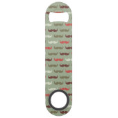 Vintages Muster mit dem Schnurrbart Speed Flaschenöffner (Rückseite)