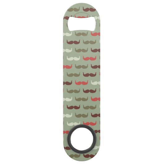 Vintages Muster mit dem Schnurrbart Speed Flaschenöffner (Vorderseite)