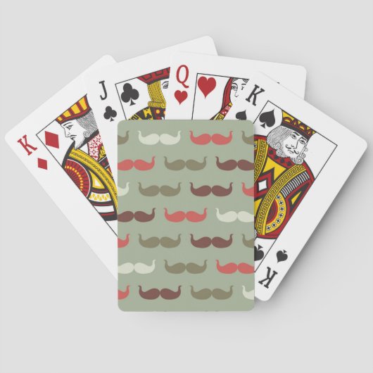 Vintages Muster mit dem Schnurrbart Spielkarten (Rückseite)
