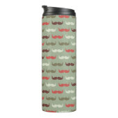 Vintages Muster mit dem Schnurrbart Thermosbecher (Nach rechts gedreht)