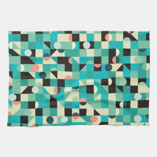 Vintages Muster mit Dreiecken und Kreisen. Geschirrtuch