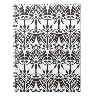 Vintages Muster mit floralen und geometrischen Nam Notizblock
