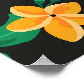 Vintages Muster mit Leoparden und tropischen Blätt Poster (Ecke)