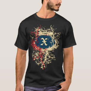Vintages Muster mit Monogramm X T-Shirt