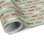 Vintages Muster mit Schnurrbart Geschenkpapier (Rolleneckpunkt)