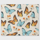 Vintages Muster mit sehr detailliertem tropischem  Geschenkpapier (Flach)