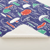 Vintages Muster mit verschiedenen Pilzen. Herbst / Sherpadecke (3/4)